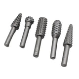 5PCS Steel Rotary Rasp File Set 6mm Shank Woodworking Hand Tool
