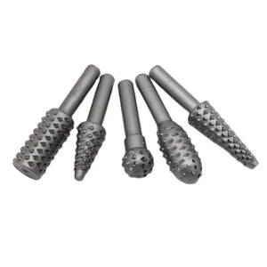 5PCS Steel Rotary Rasp File Set 6mm Shank Woodworking Hand Tool