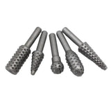 5PCS Steel Rotary Rasp File Set 6mm Shank Woodworking Hand Tool