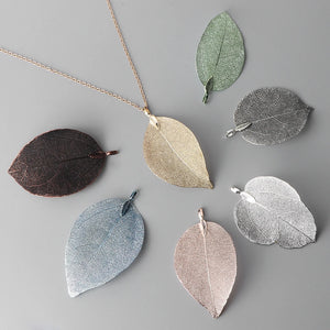 5PCS Thin Real Leaves Pendants Colorful Hollow Leaf Charms for Jewelry Making