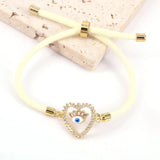 Colorful Enamel CZ Heart Eye Bracelet For Women