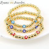 Enamel Eye Bracelet For Women Beaded Bangles Plated Jewelry