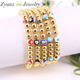 Enamel Eye Bracelet For Women Beaded Bangles Plated Jewelry