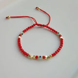 5PCS Evil Eye Bracelet Red Crystal Beaded Lucky Evil Eye Pulseras