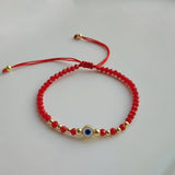 5PCS Evil Eye Bracelet Red Crystal Beaded Lucky Evil Eye Pulseras