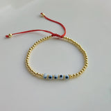 5PCS Evil Eye Bracelet Red Crystal Beaded Lucky Evil Eye Pulseras