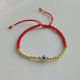 5PCS Evil Eye Bracelet Red Crystal Beaded Lucky Evil Eye Pulseras