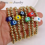 5PCS Evil Eye Bracelet Sets, Colorful Lampwork Bead Eyes, Lucky Couple Bracelets