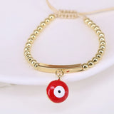 5PCS Evil Eye Charm Beads Bracelet Boho Lucky Eye Braided Rope Jewelry