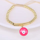 5PCS Evil Eye Charm Beads Bracelet Boho Lucky Eye Braided Rope Jewelry
