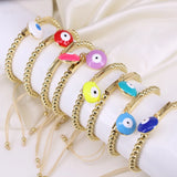 5PCS Evil Eye Charm Beads Bracelet Boho Lucky Eye Braided Rope Jewelry