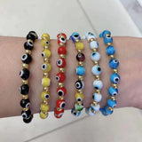 5PCS Evil Eye Glass Bead Chain Bracelets Lucky Jewelry Accessory