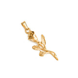 5PCS Vintage Stainless Steel Rose Flower Pendant Necklace