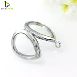 Water Drop Locket Necklace Magnetic Floating Charms Zinc Alloy LSFL047-1*5