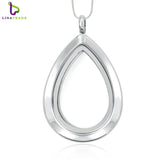 Water Drop Locket Necklace Magnetic Floating Charms Zinc Alloy LSFL047-1*5