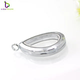 Water Drop Locket Necklace Magnetic Floating Charms Zinc Alloy LSFL047-1*5