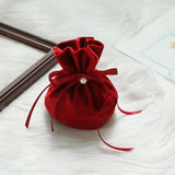 5PCS Wedding Velvet Sachet Gift Bags with Handles & Drawstring Pouch