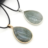 5PCS Natural Flash Labradorite Stone Drop Water Shape Pendant Necklace