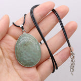 5PCS Natural Stone Agate Drop Water Shape Pendant Necklace For Jewelry Making
