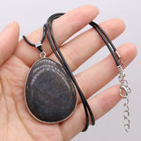 5PCS Natural Stone Agate Drop Water Shape Pendant Necklace For Jewelry Making