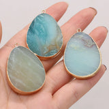 5PCS Amazonite Stone Drop Shape Pendant for Jewelry Making DIY