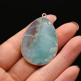 5PCS Amazonite Stone Drop Shape Pendant for Jewelry Making DIY