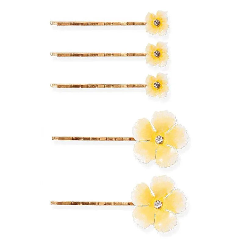 5PCS Plum Floral Hair Clip Girls Hair Pins Wedding Headwear