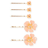 5PCS Plum Floral Hair Clip Girls Hair Pins Wedding Headwear