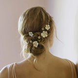 5PCS Plum Floral Hair Clip Girls Hair Pins Wedding Headwear