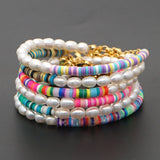 Polymer Clay Freshwater Pearl Bracelet Beads for Women