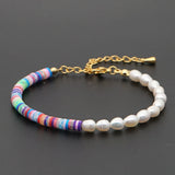 Polymer Clay Freshwater Pearl Bracelet Beads for Women
