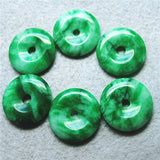5PCS Green Jade Stone Donuts Shape 30MM Pendants