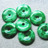 5PCS Green Jade Stone Donuts Shape 30MM Pendants