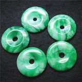 5PCS Green Jade Stone Donuts Shape 30MM Pendants