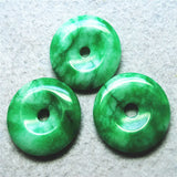 5PCS Green Jade Stone Donuts Shape 30MM Pendants