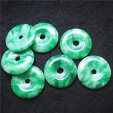 5PCS Green Jade Stone Donuts Shape 30MM Pendants