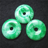 5PCS Green Jade Stone Donuts Shape 30MM Pendants