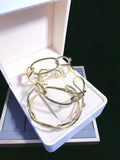 5PCS Oval Link Chain Metal Bracelet for Women Men