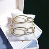 5PCS Oval Link Chain Metal Bracelet for Women Men