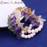 Yellow Quartz Chip Bracelet, Natural Stone Healing Crystal Bracelet