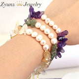 Yellow Quartz Chip Bracelet, Natural Stone Healing Crystal Bracelet