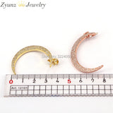 5PCS Micro Pave CZ Star & Crescent Moon Charms Pendants