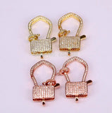 5PCS ZYZ180-9128 Micro Pave Zircon Clasp DIY Jewelry Findings