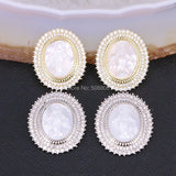 Mother Of Pearl Shell Jesus Oval Pendant Bead