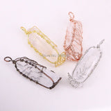 Natural Crystal Pillar Big Pendant Copper Wire Drusy Quartz Necklace