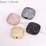 5PCS ZYZ320-6920 Square Bead Micro Pave Cz Spacer Beads