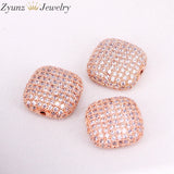 5PCS ZYZ320-6920 Square Bead Micro Pave Cz Spacer Beads