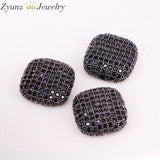 5PCS ZYZ320-6920 Square Bead Micro Pave Cz Spacer Beads