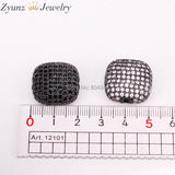 5PCS ZYZ320-6920 Square Bead Micro Pave Cz Spacer Beads