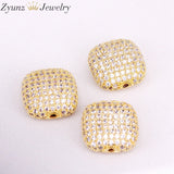 5PCS ZYZ320-6920 Square Bead Micro Pave Cz Spacer Beads
